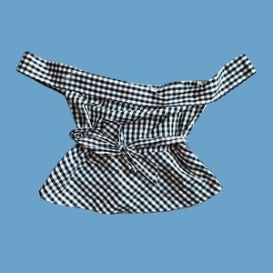 Black and white checkered blouse